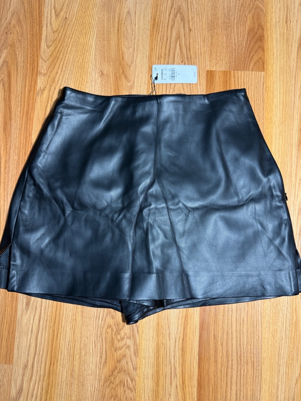 Express Black Faux Leather Mini Skirt/Skort